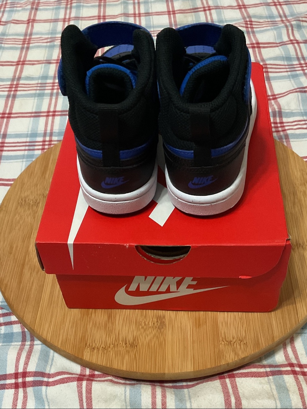 Nike Kids' High-Top Sneakers - Blue and Black court boroughs mid 2 size 12C - Picture 3 of 6
